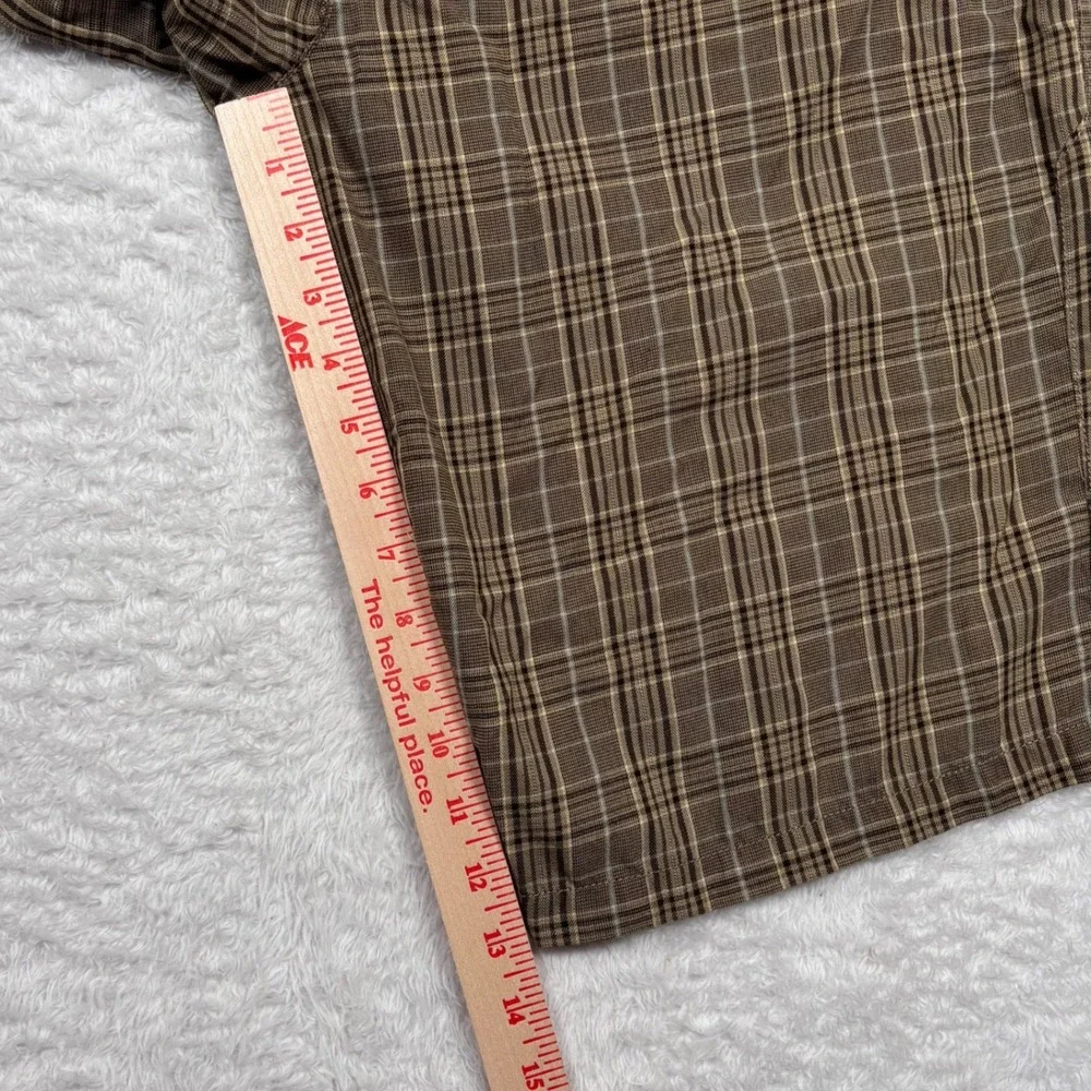 Y2K Hurley Plaid Shorts Men 38‎ Tannish Green Checkered Flat Front Casual Street